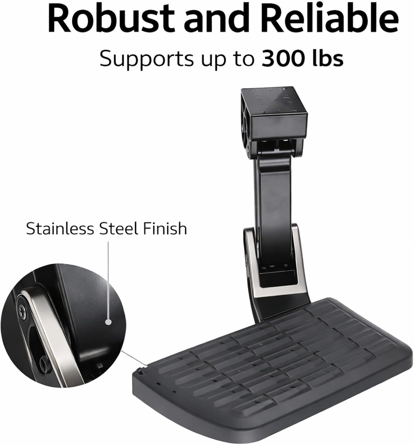 Retractable Truck Cab Side Bed Step, Stainless Steel and Aluminum Construction - Anti - Slip Stability, 300lbs Load Capacity, Easy Access for 1500 2500 3500