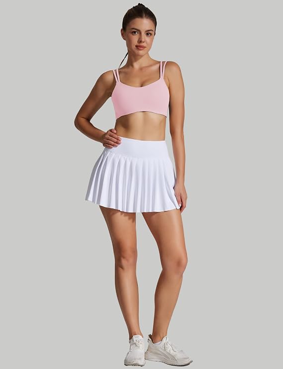 Yoga Sports Workout Bras for Women Seamless Molded Cup Spaghetti Double Strap Bra Wirefree Scoop Neck Tank Top Bras