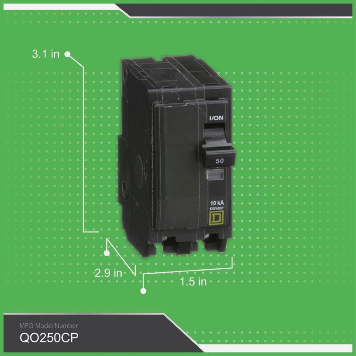 Square D - QO250CP QO 50 Amp Two-Pole Circuit Breaker