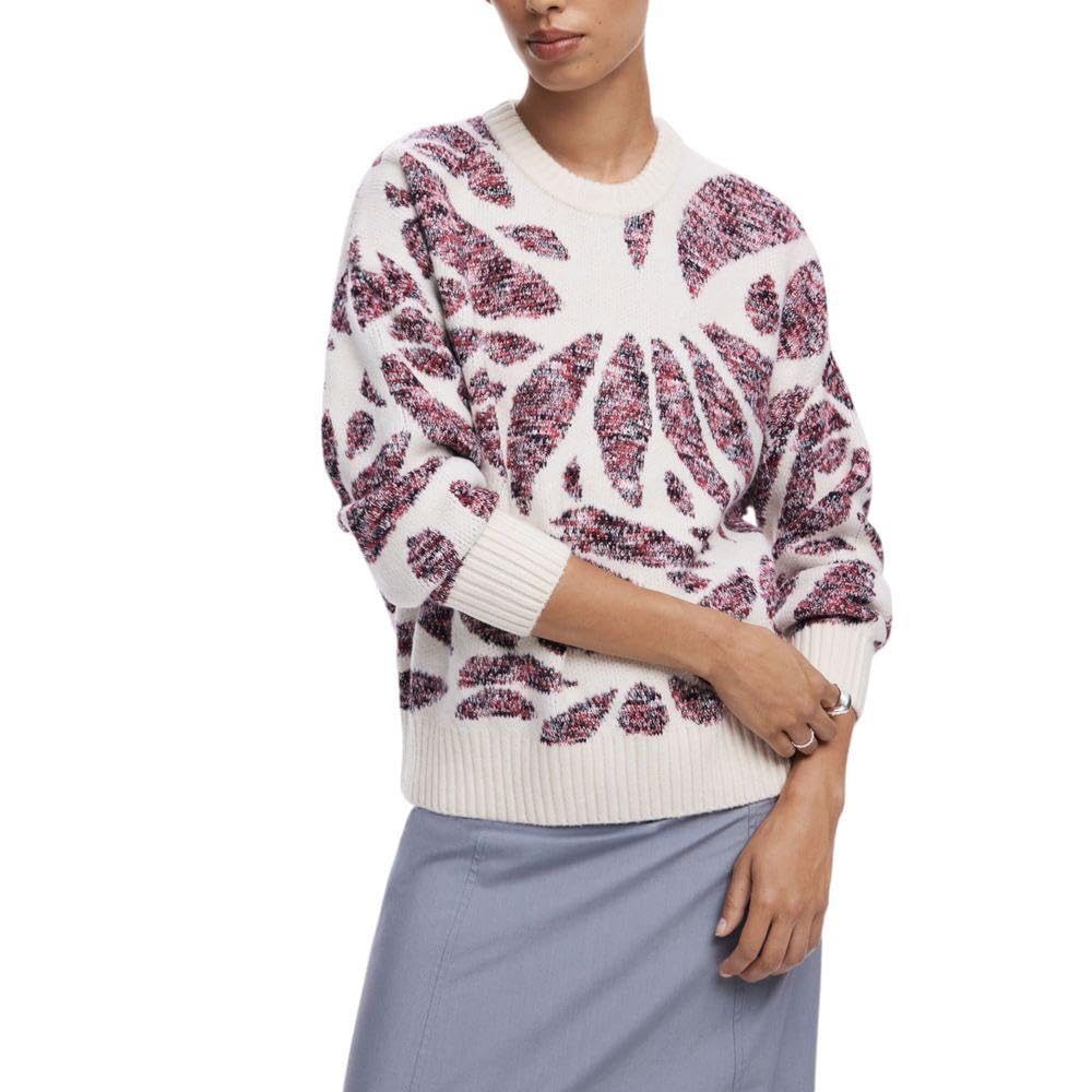 Desigual Jersey de Punto Plano para Mujer Sudadera, Material de Acabados, M