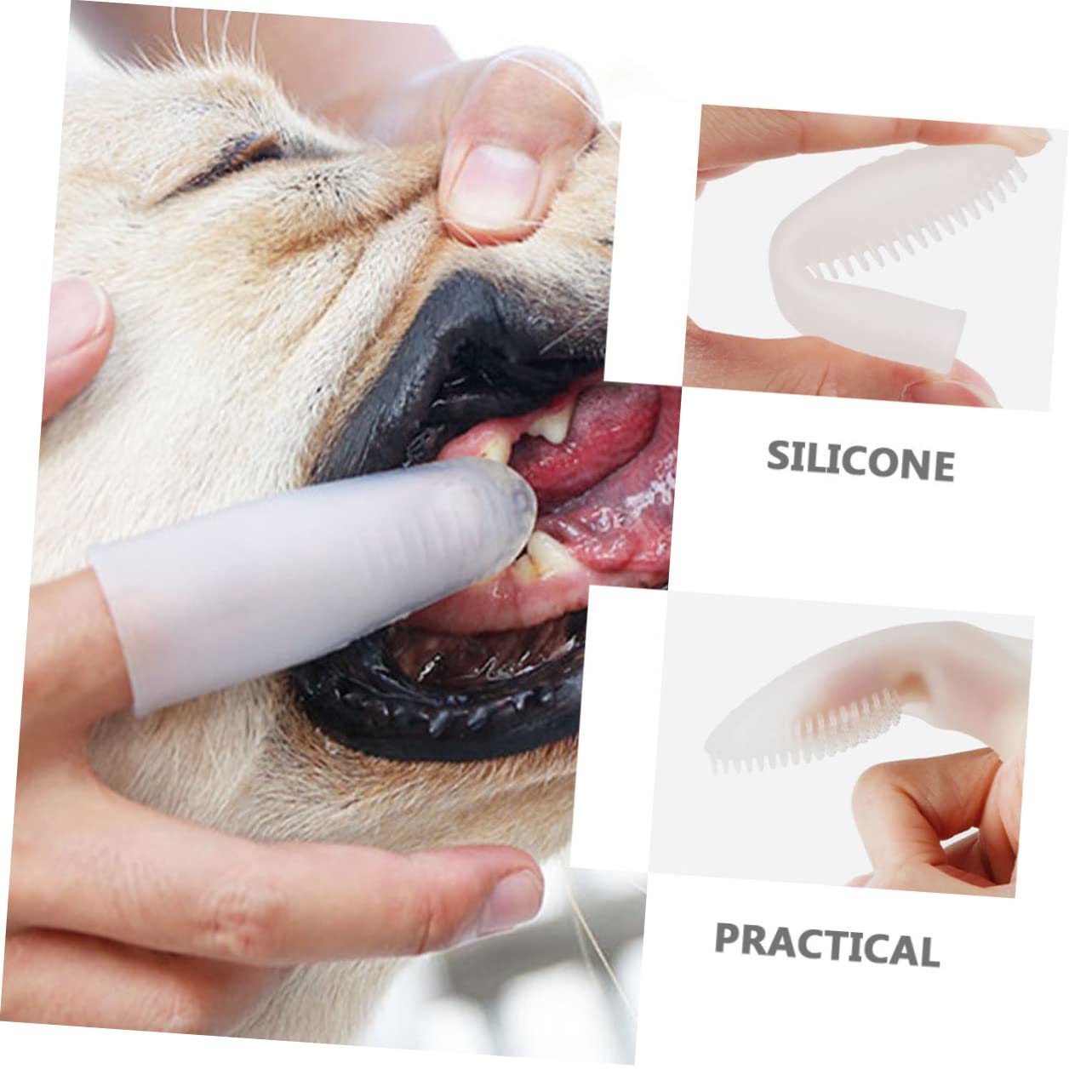 minkissy Lot De 3 Brosses À Dents En Silicone Pour Animaux De Compagnie Poignée Confortable Pour Le Nettoyage Des Espaces Interdentaires