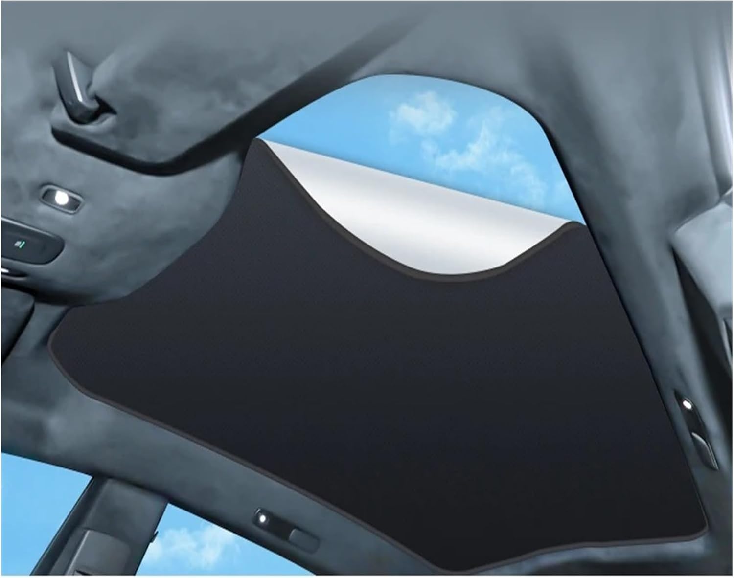 車窓日よけ ルーフサンシェード 車用 静電吸着サンルーフサンシェード 天窓ブラインドシェーディングステッカー ポールスター用 2 2