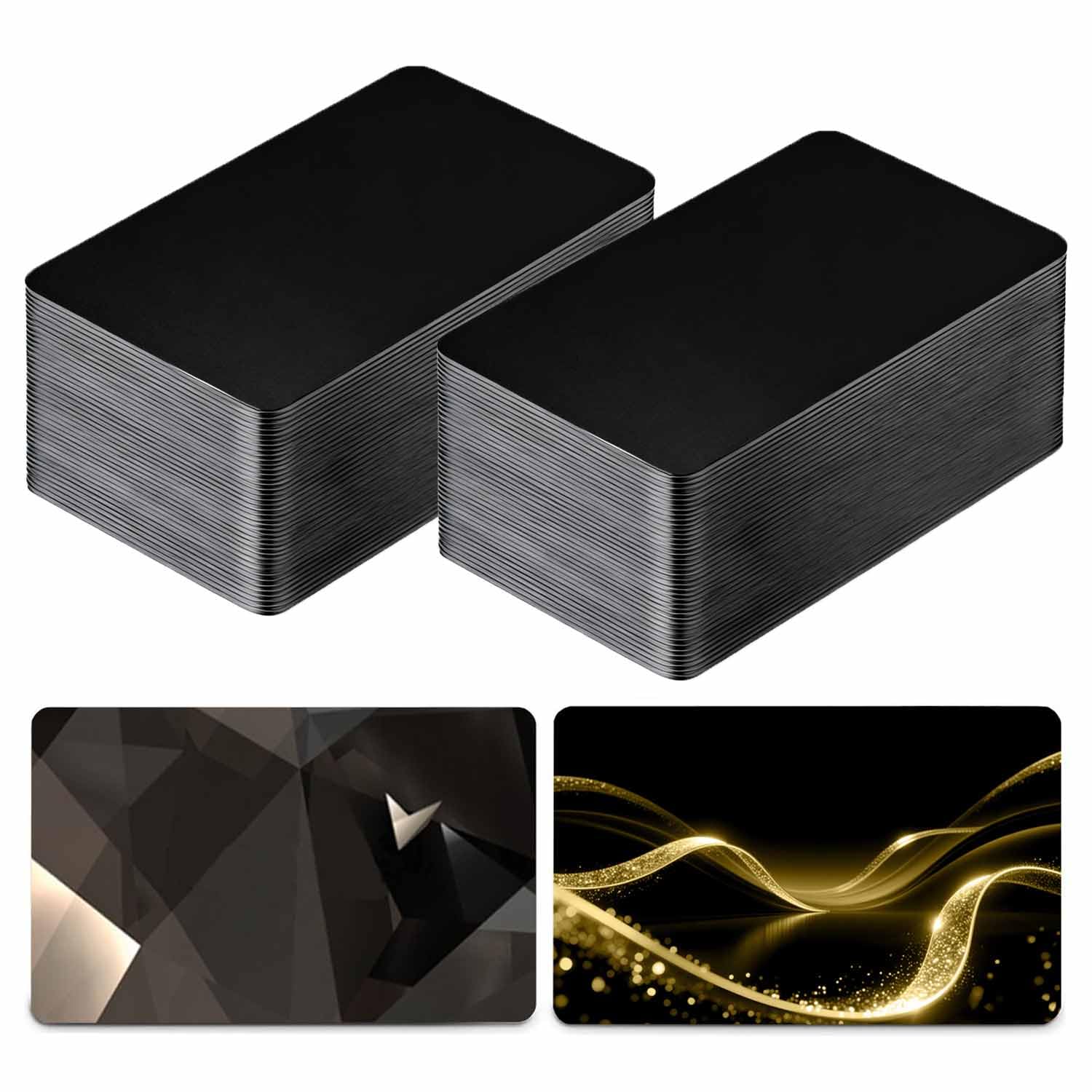 Metal Blank Cards Thickness 0.42mm for Laser Engraving or CNC Machine, Suitable for Engraving Various Types of Business Cards(50Pcs)