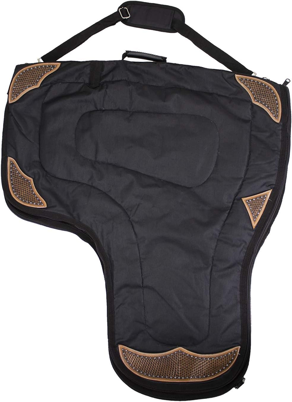 Tahoe Premium Durango Western Saddle Carry and Storage Bag with Three Layer Waterproof Padded Construction and Hand Tooled Basket Weave Leather Accents : Pet Supplies