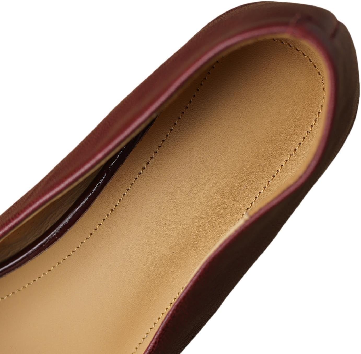 TinaCus Women's Genuine Leather Square Toe Simple Handmade Soft Casual Flats