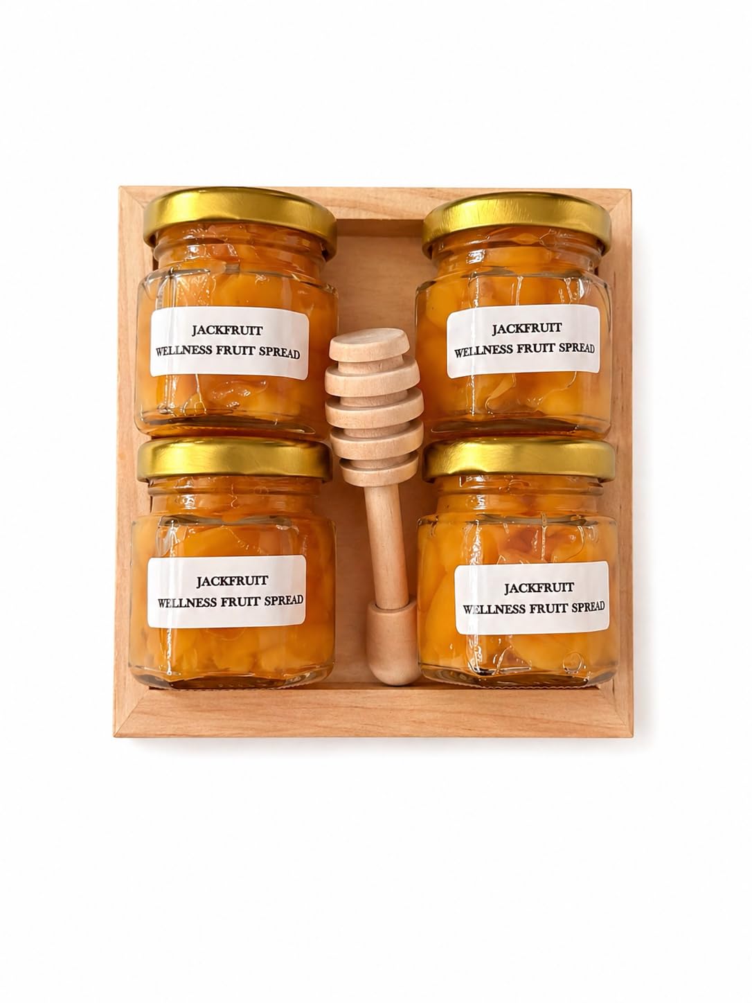 Jackfruit Wellness Fruit Spread Variety Pack – All Natural Tropical Fruit Jam Set with Honey Dipper – Gourmet Healthy Gift Set, Energy & Digestion Support