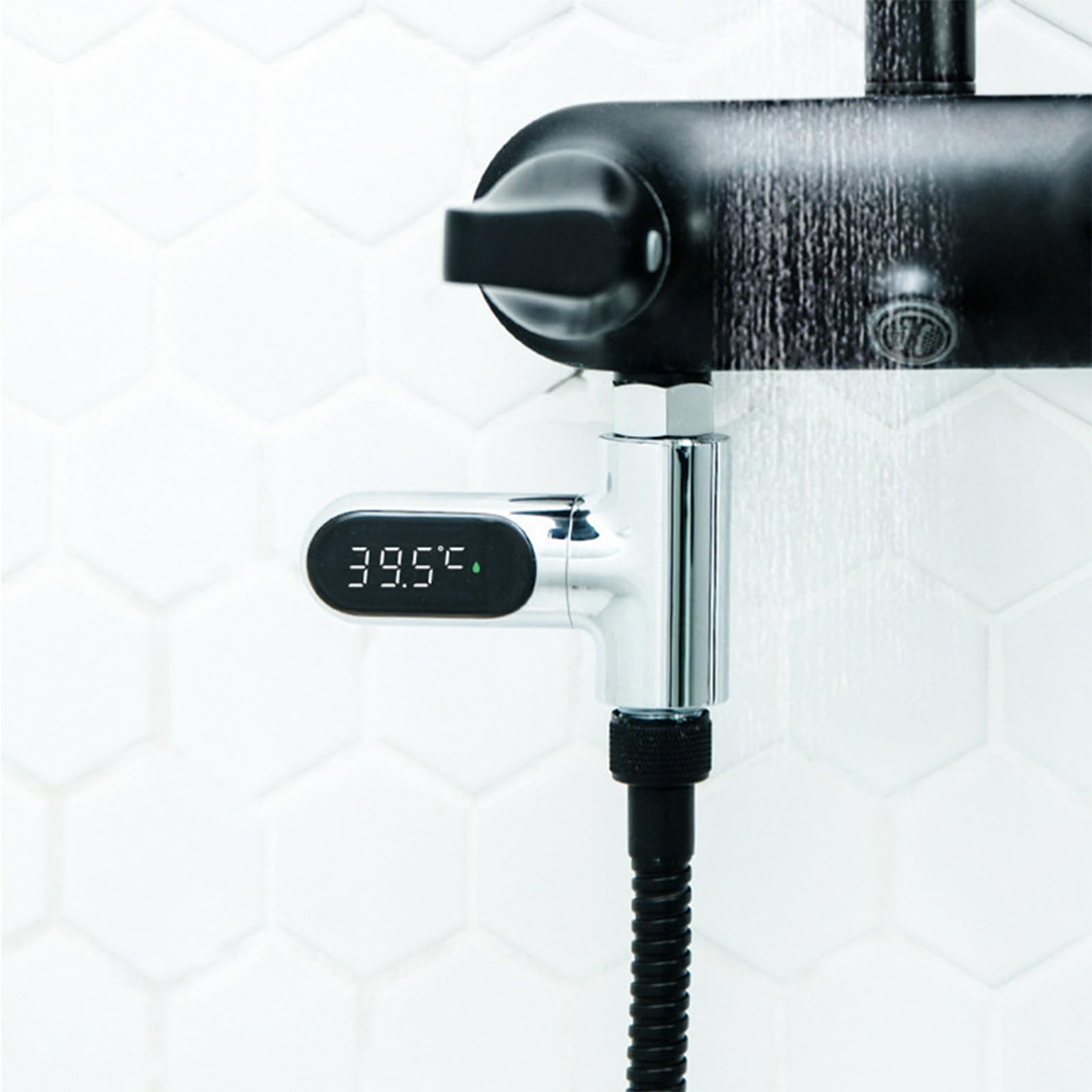 BAIFULAI Thermomètre numérique LED pour la salle de bain, de 0 à 100 ℃, en temps réel, débit d'eau avec écran pivotant à 360°, pour enfants, douche, baignoire