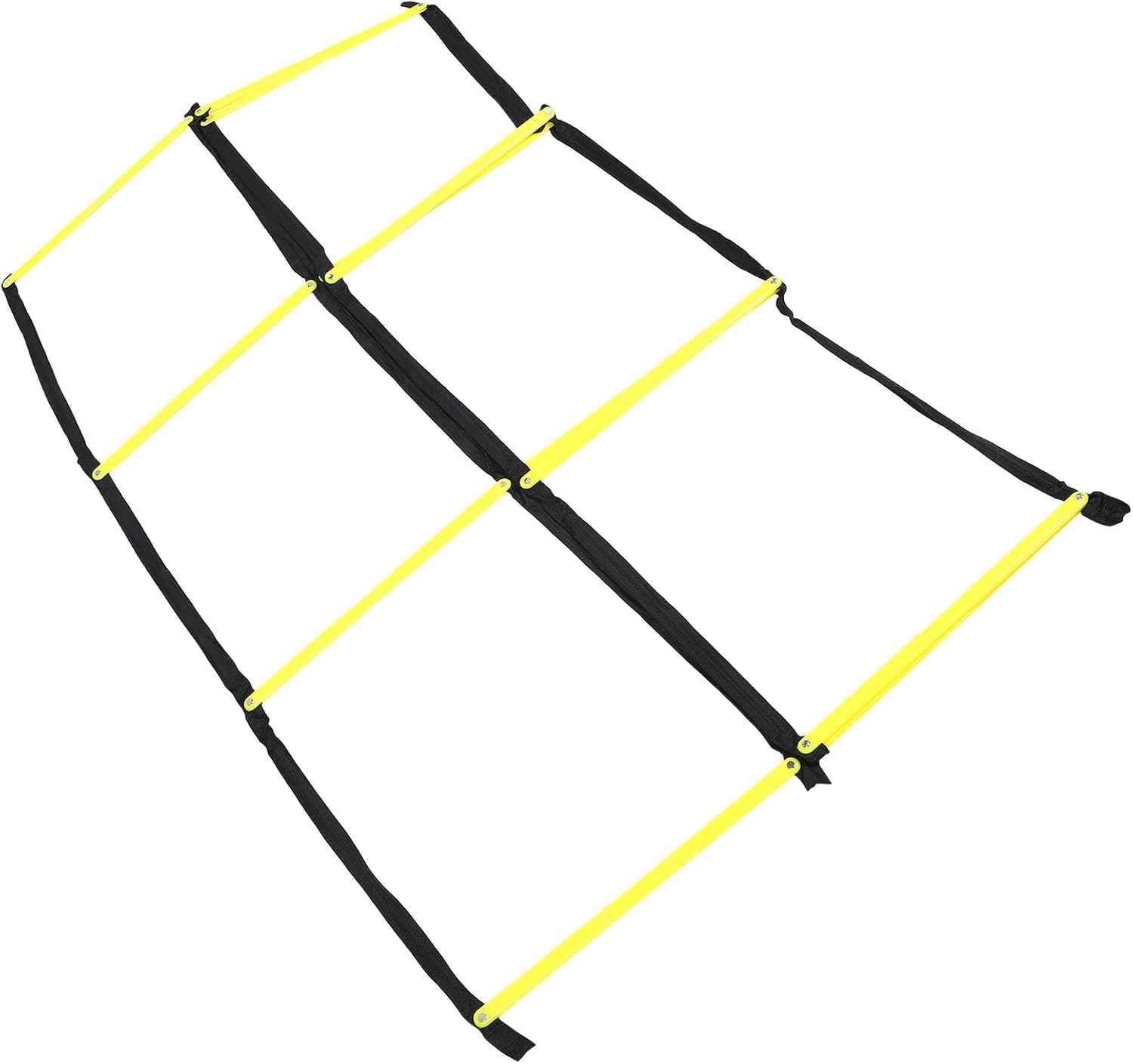 Football Agility Ladder and Speed Training Ladder with Nine-Square Rope Design Yellow for Soccer Footwork Drills and Athletic Conditioning