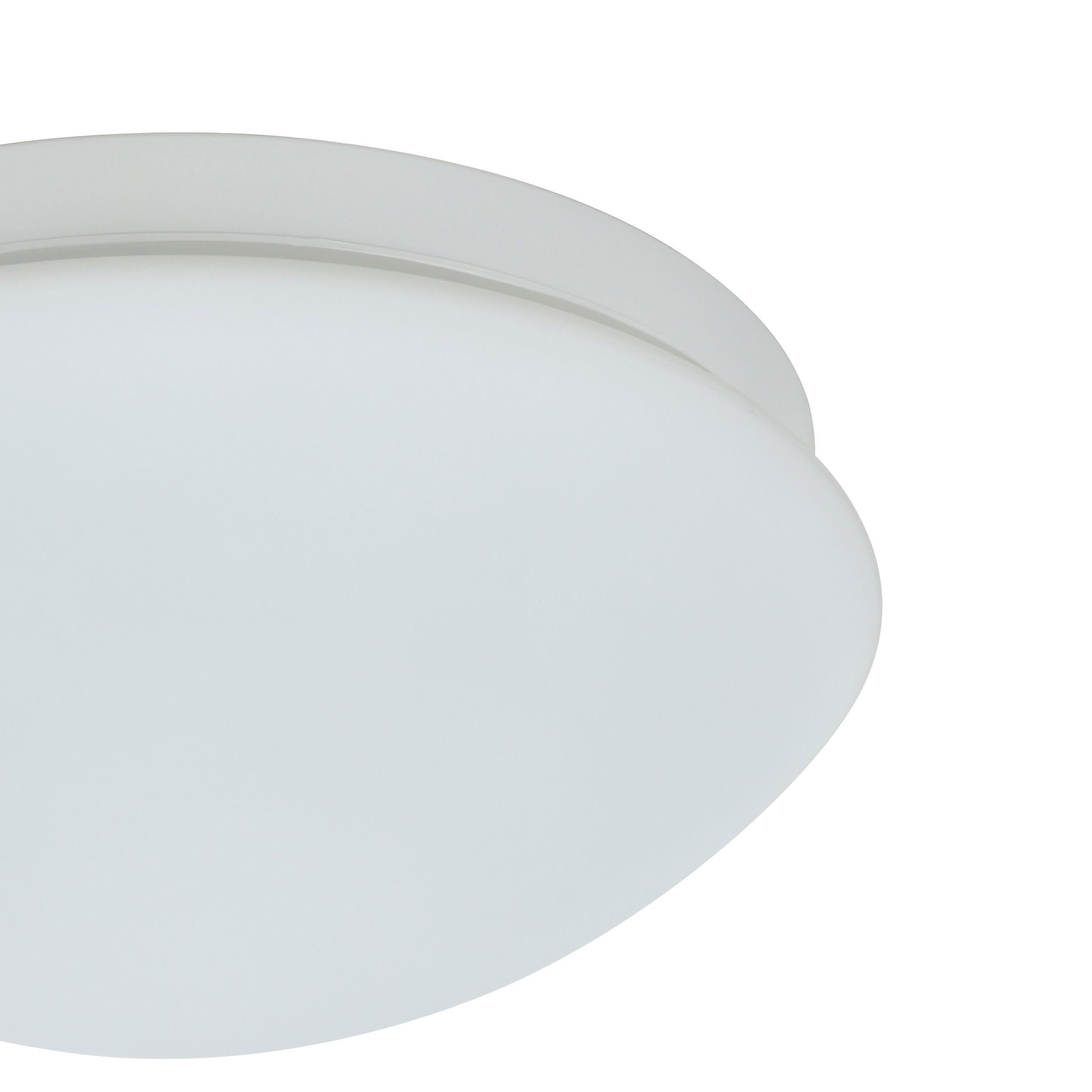 Eglo Lámpara de techo Bari-M, lámpara de techo con sensor de movimiento y sensor de luz diurna, lámpara para baño de vidrio y plástico en blanco, lámpara de pasillo para techo con casquillo E27, IP44