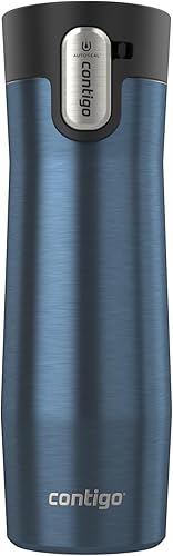 Miniatura 9 de Contigo AUTOSEAL West Loop - Taza de viaje de acero inoxidable aislada al vacío con tapa fácil de limpiar, 20 onzas, sake Sake,Azul (Arándano),Aster
