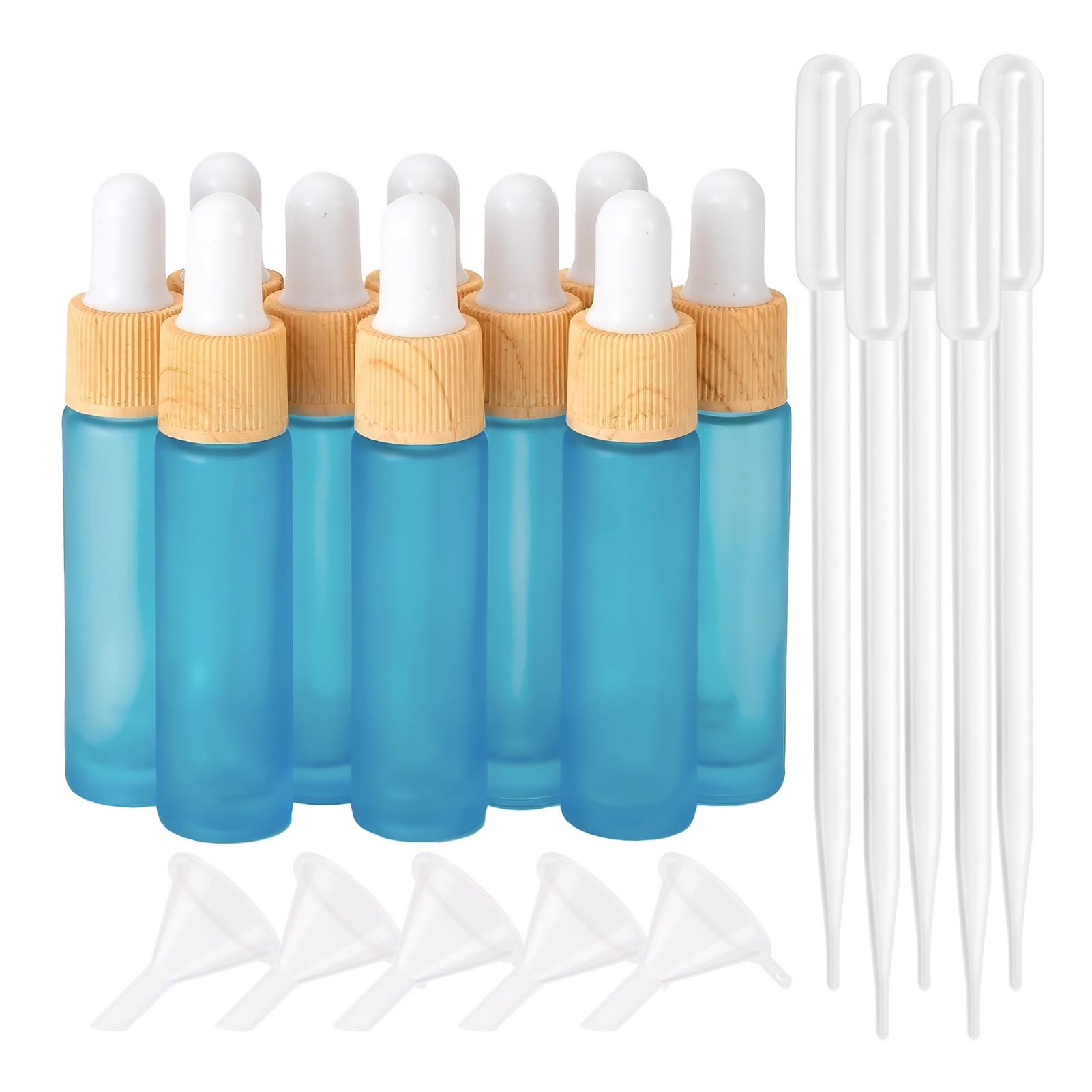 Ellbest 10ml Essential Oil Glass Dropper Bottle 10pcs Colorful Glass Bottles with Eye Dropper Small Empty Refillable Vials for Travel, Perfume,
