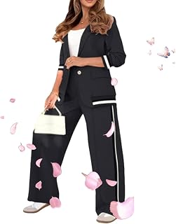 Elegante traje de boda para mujer, casual, liso, 2 piezas, con botones, chaqueta elegante y pantalones de cintura elástica, conjunto de primavera y verano, traje de mujer para negocios, trabajo