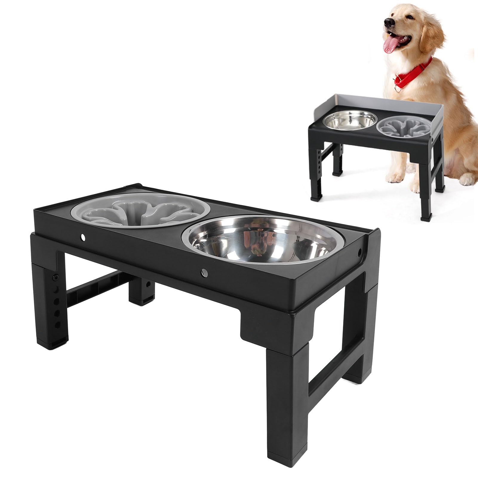Wooden Dog Food Raised Dog Bowls Canada Single Elevated X-large