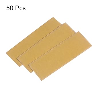 HARFINGTON 50pcs Micro Sander Paper 220 Grit 3.5x1.2 Inch Mini Sanding Sheets Strips Hook Loop Sandpapers for Wood Metal Small Projects Tight Spaces Polish Work