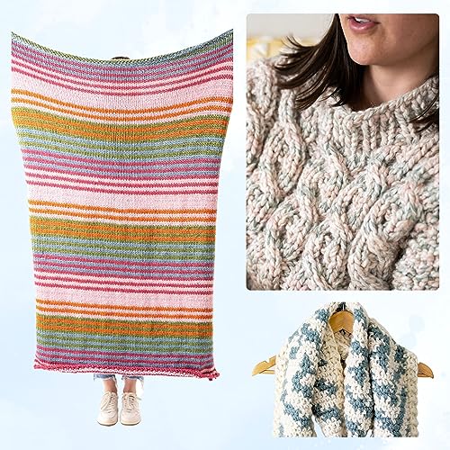 Grosses pelotes fil Lion Brand Wool Ease Thick Quick crochet couverture - 4