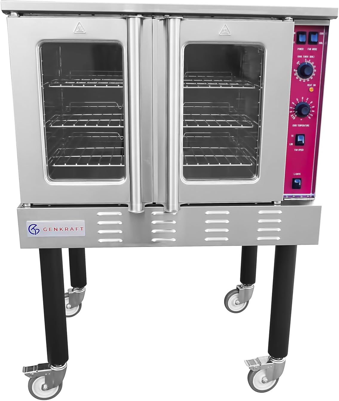 GenKraft- Full-Size Single Deck, 38" W Commercial LP Convection Oven 54,000 BTU in Stainless-Steel (GGC100) (PROPANE)