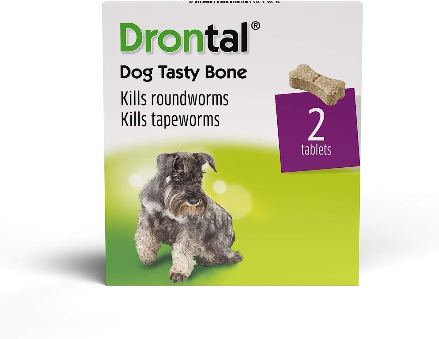 Drontal Tasty Bone Wormer Tablets for Small and Medium Dogs (2 to 20kg) x 2 Tablets