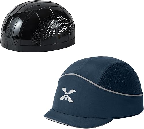 Vista 50 de TIHEEN Unisex Safety Bump Cap, Baseball Hat Style with Reflective Stripes Lightweight and Breathable Hard Hat Head Protection Cap 18110 Azul