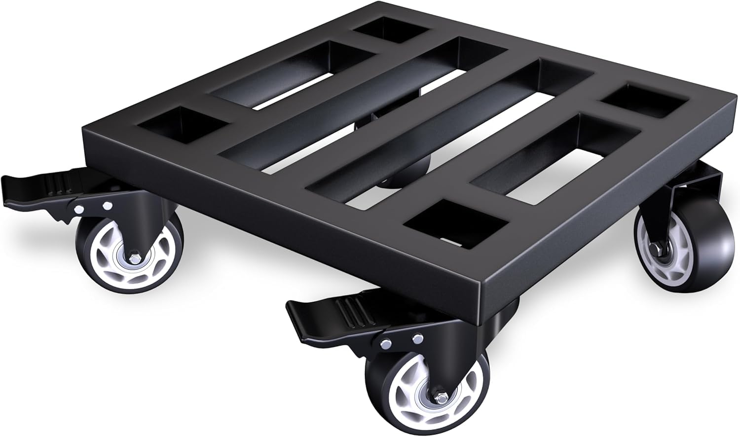 65511 Metal Furniture Utility Trolly, 14" x 14" Heavy Duty Moving Dolly with Locking Wheels, 800lbs Capacity Compact Mobile Base for Home Office, Workshop, Garage, Black-image-46
