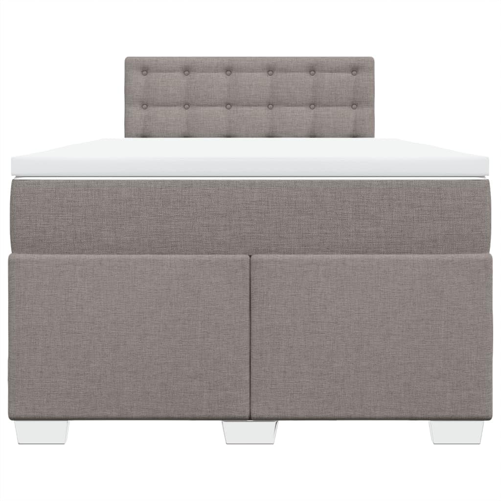 Łóżko kontynentalne w kolorze taupe z kieszeniową mattresą sprężynową i nakładką, 120 x 200 cm, z tkaniny Upholstered Bed Frame, zagłówek LED, średnia wydajność, port USB, do relaksu snu