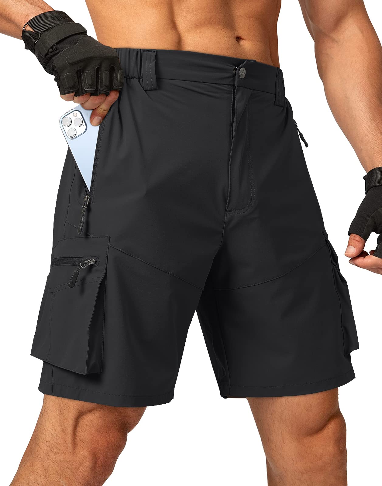 RUFEYY Men's Hiking Cargo Shorts Golf Work Casual Jogging Pants Quick