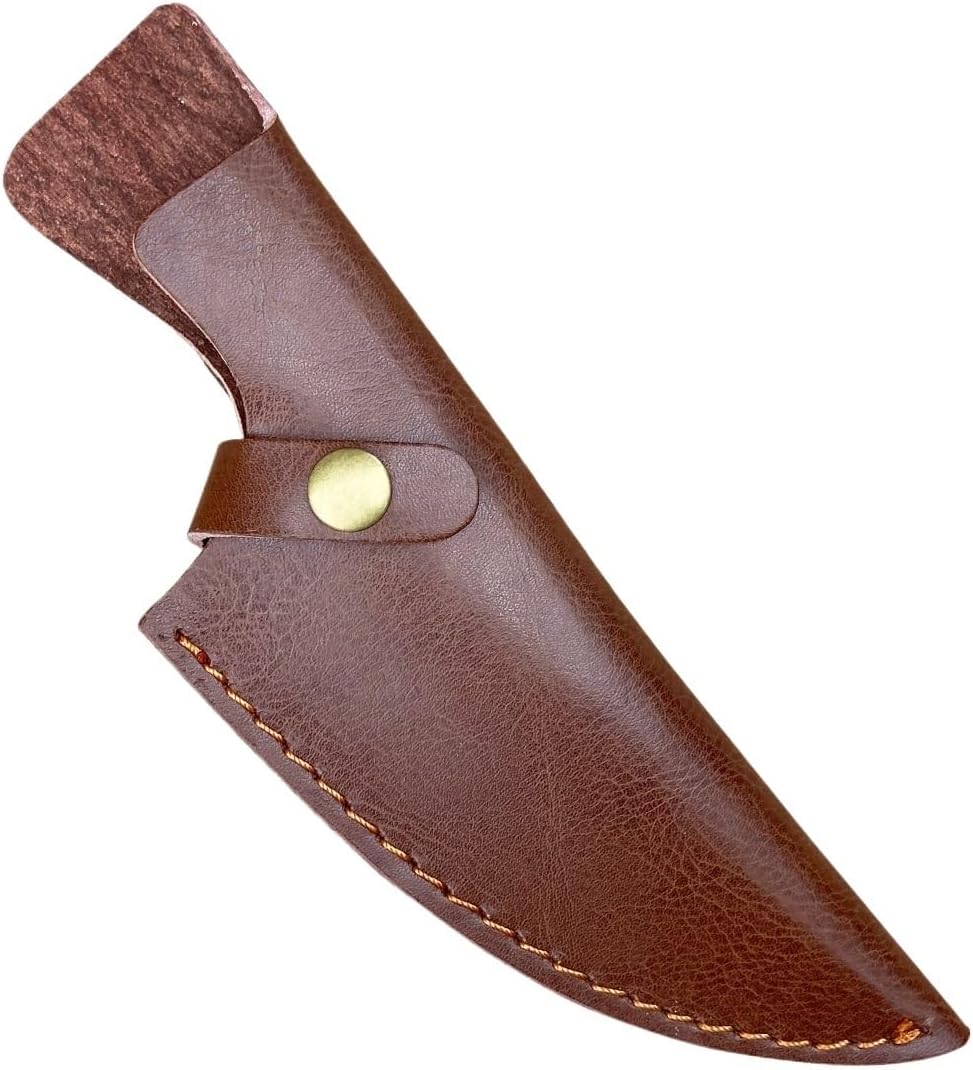 1PC Leather Knife Sheath for Belt, with Snap Closure, 9.69inch Protective Case, Fits for Outdoor Camping and Hiking