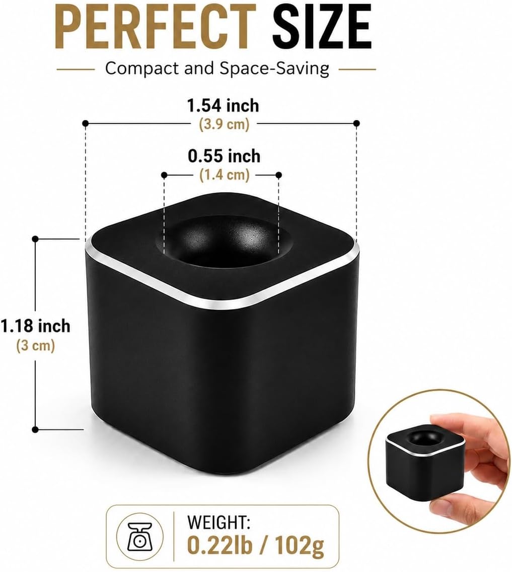 Coideal Single Pen Holder for Desk, Aluminum Fountain Pen Stand, Black image 3