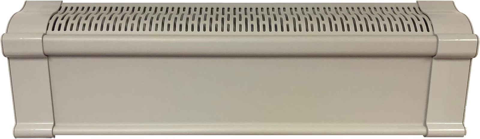 Baseboard Heat Covers, Better Baseboard Heater Covers with Left & Right END CAPS - Direct Replacement Set | Feather Grey (4 Feet)