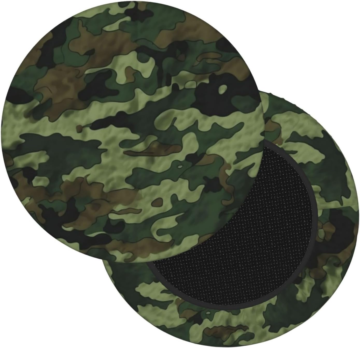 Bar Stool Cover Round Elastic Stool Cushion Covers Green Military Camo Bar Chair Cover Washable Stool Cushion Slipcover Stretch Stool Seat Covers for 12-14 Inch Chair