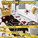 TICIAGA 29pcs Crime Scene Decors Kits, Body Silhouette Crime Scene Tape Evidence Markers and Bloody Sticker and Photo-Booth Props with Height Chart Backdrop Poster, Home for Crime Scene Party Decors