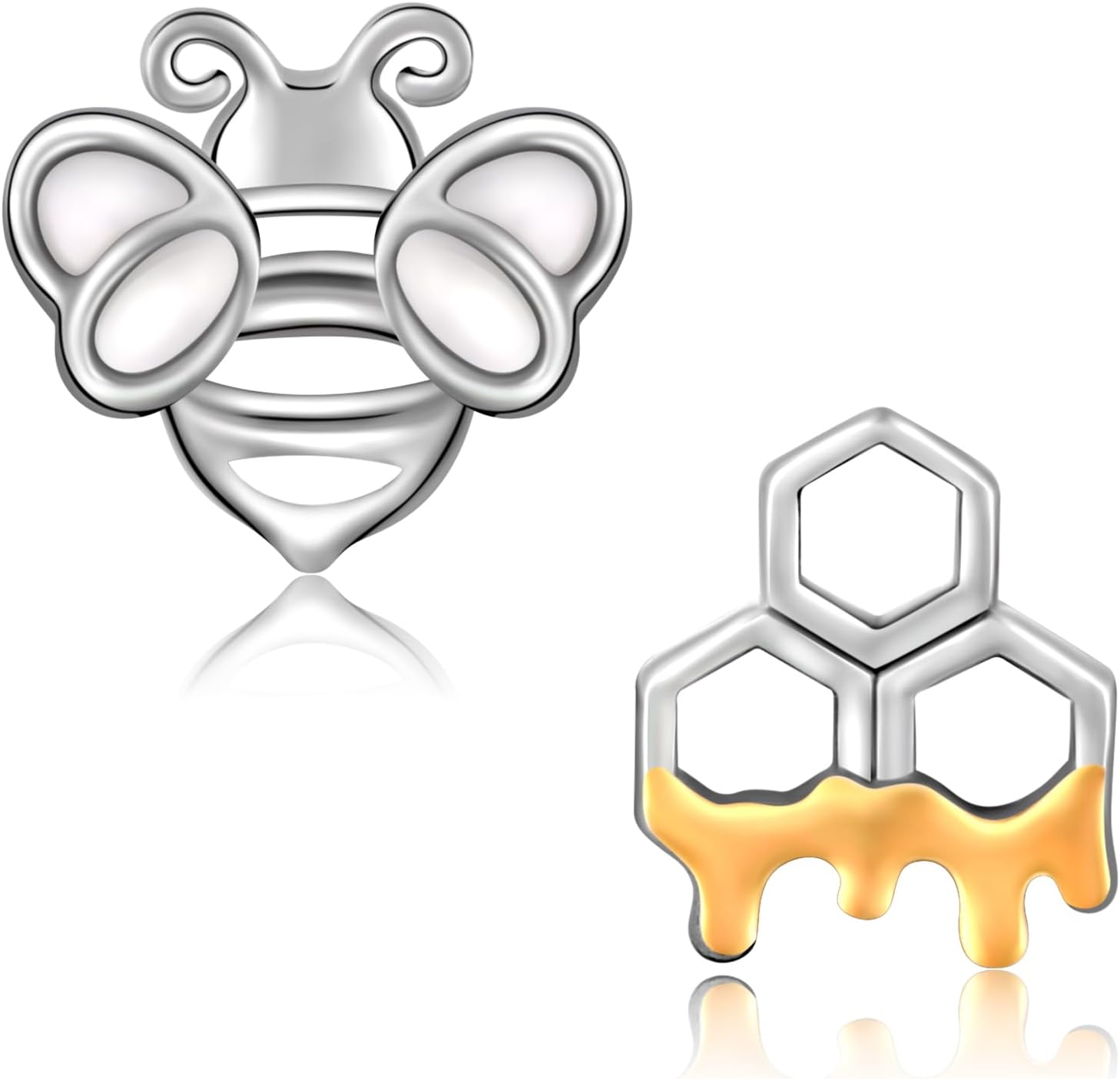 CHIC ARTSY 925 Sterling Silver Dainty Stud Earrings Hypoallergenic Everyday Funky Charming Fish, Starfish, Bee Stud Earrings Jewelry for Women