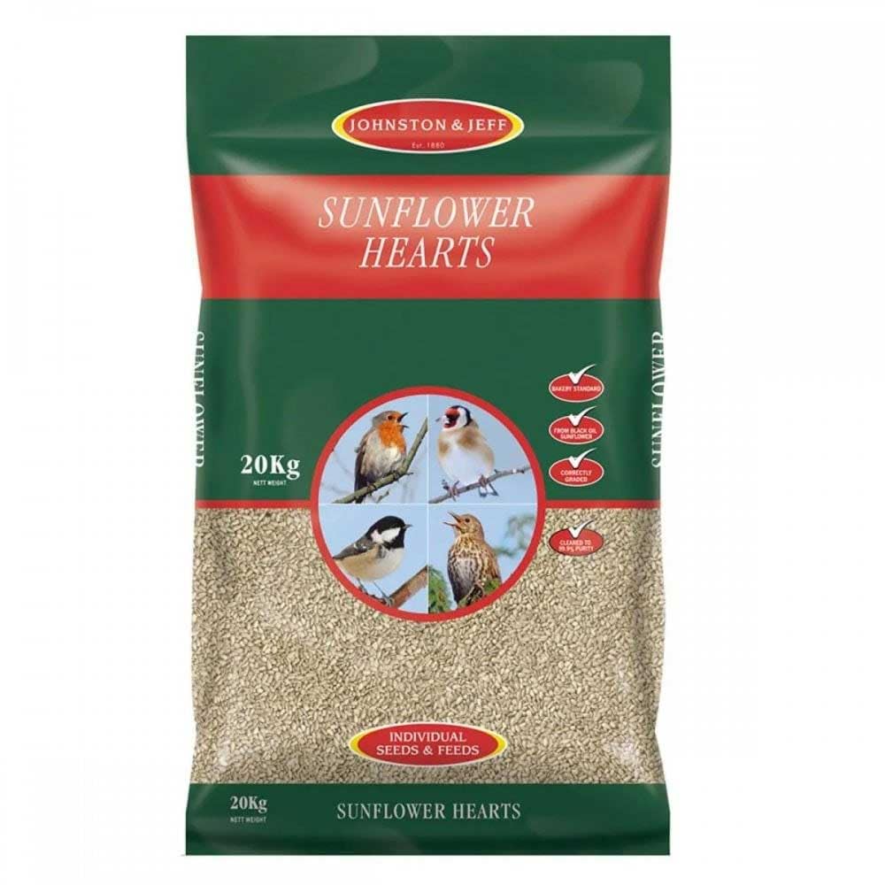 Johnston & Jeff Sunflower Hearts Bird Feed 20Kg