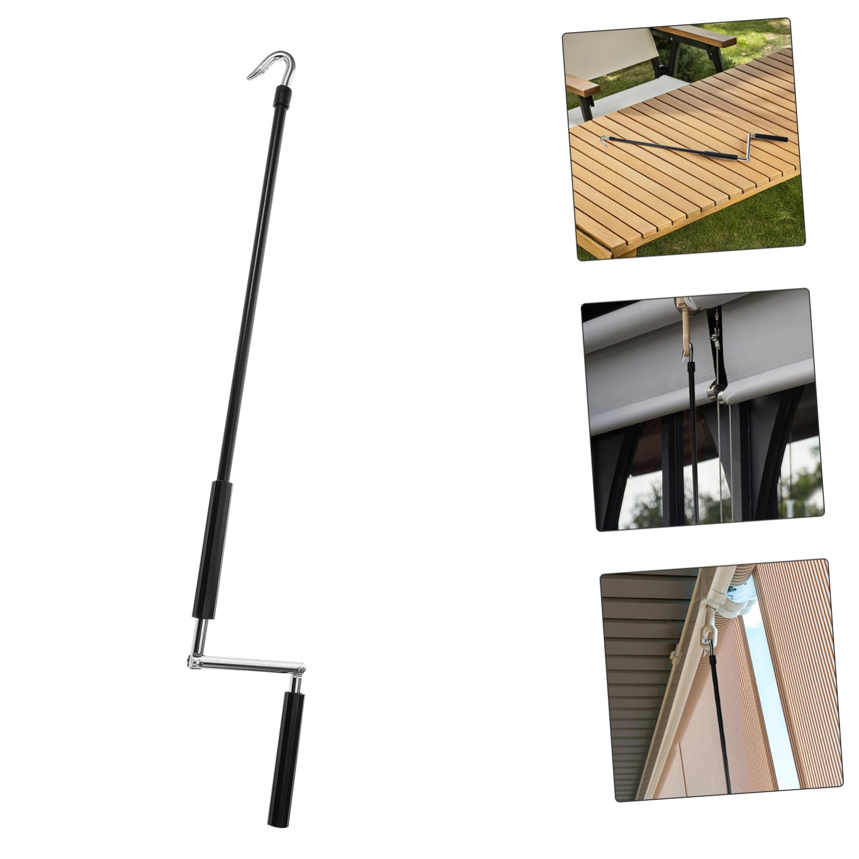 Manivelle Noire pour Store Banne Manuel Accessoire ExtéRieur Durable Et Facile À Utiliser pour Auvent Et Rideau 24.4 Pouces