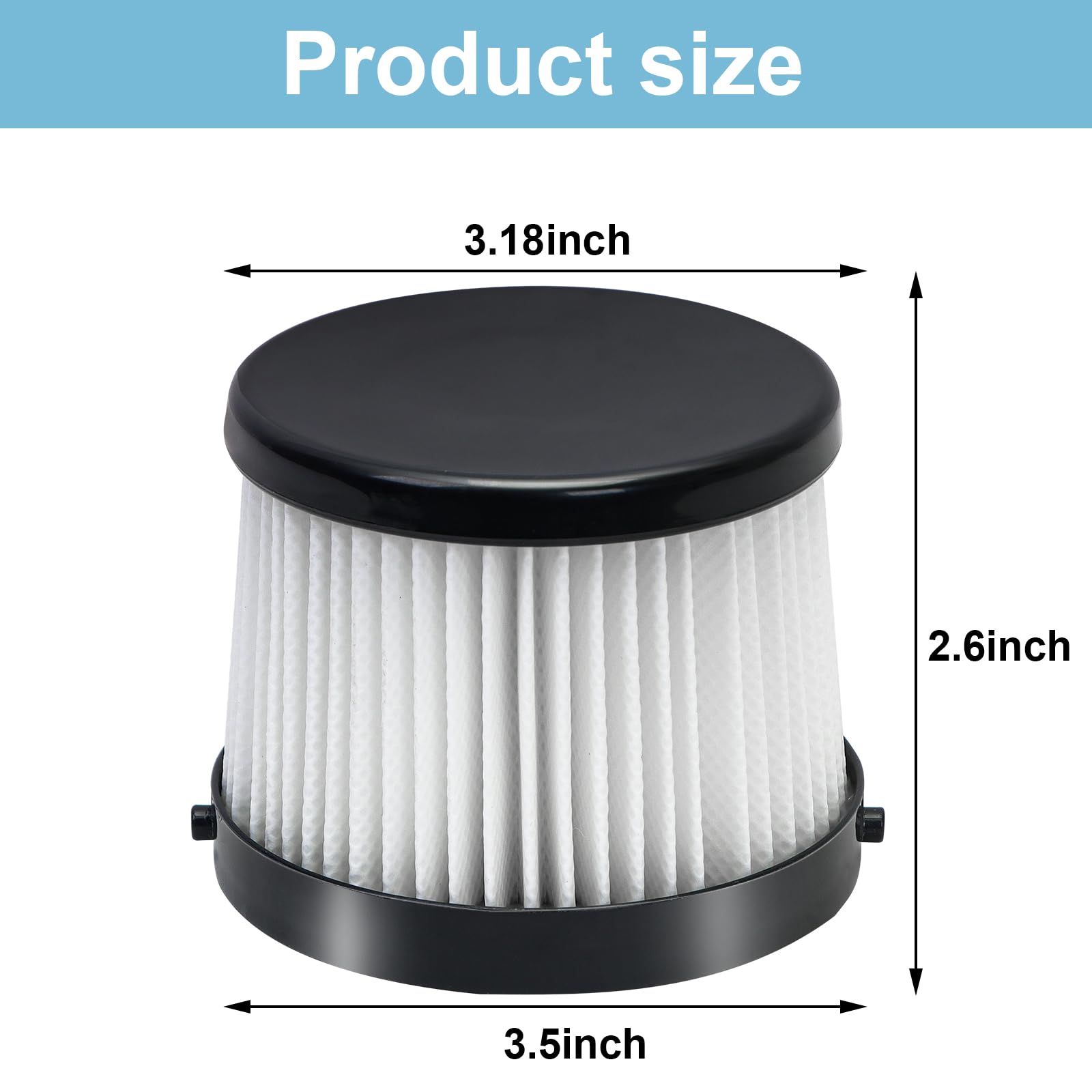 Filtros para aspiradora inalámbrica DEWALT, filtros de repuesto para DEWALT DCV501HB, juego de accesorios de filtro lavables y reutilizables, paquete de 2