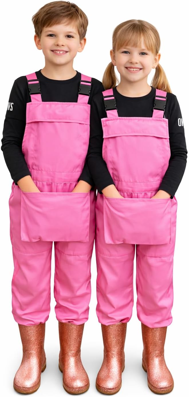 – Kids Bib & Brace Dungarees Unisex Boys Girls | Adjustable Children Play Suit & Coverall | White, Navy, Royal Blue, Pink, Black | Sizes 1–10 Years