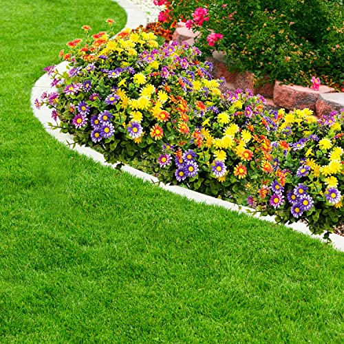 Carfoeny 8 Bundles Daisy Artificial Flowers Outdoor Uv Resistant Daisies Multicolor Plastic Faux Greenery Shrubs Fake Plants For Indoor Outside Home Garden Farmhouse Window Patio Porch Decoration #TOP1