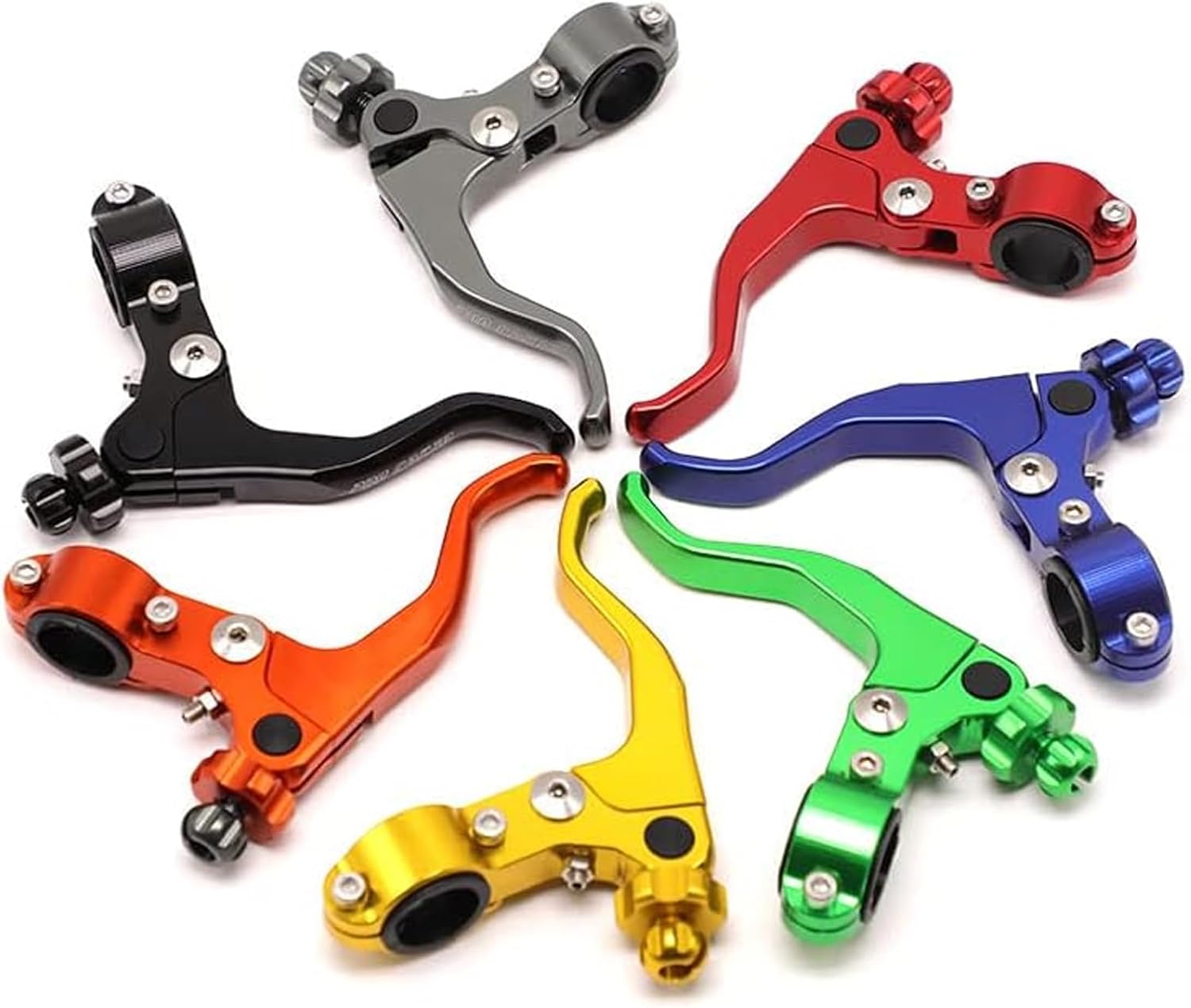 PRO CAKEN 7/8" 22mm Universal Motorcycle CNC Short Stunt Clutch Lever Clutch Handlebar with Grips Donuts for Most Motorcycles Dirt Bike-Red