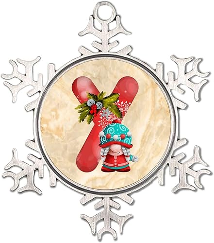 Miniatura 4 de Gnomo de Papá Noel con letra inicial K para árbol de Navidad, adornos para las vacaciones, adornos de copo de nieve, vacaciones, decoración del