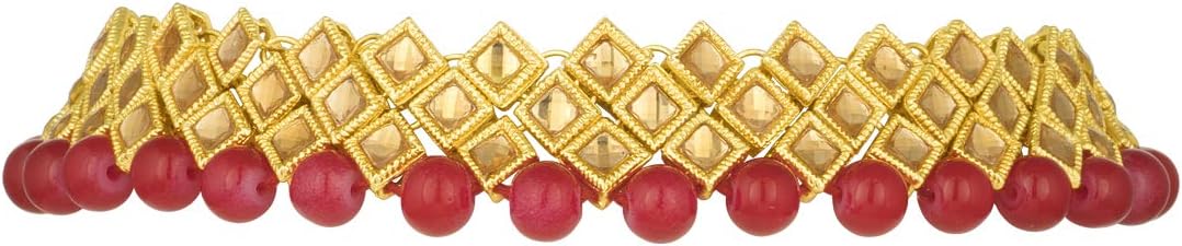 Aheli Elegant Indian Faux Kundan Studded Necklace Earring Set Bollywood Wedding Wear Ethnic Bharatanatyam jewellery set Gift for Women