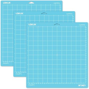 LOKLIK Set of 3 Blue Soft Standard Grip Adhesive Non Slip Scrapbooking Cutting Mat 14" x 13"