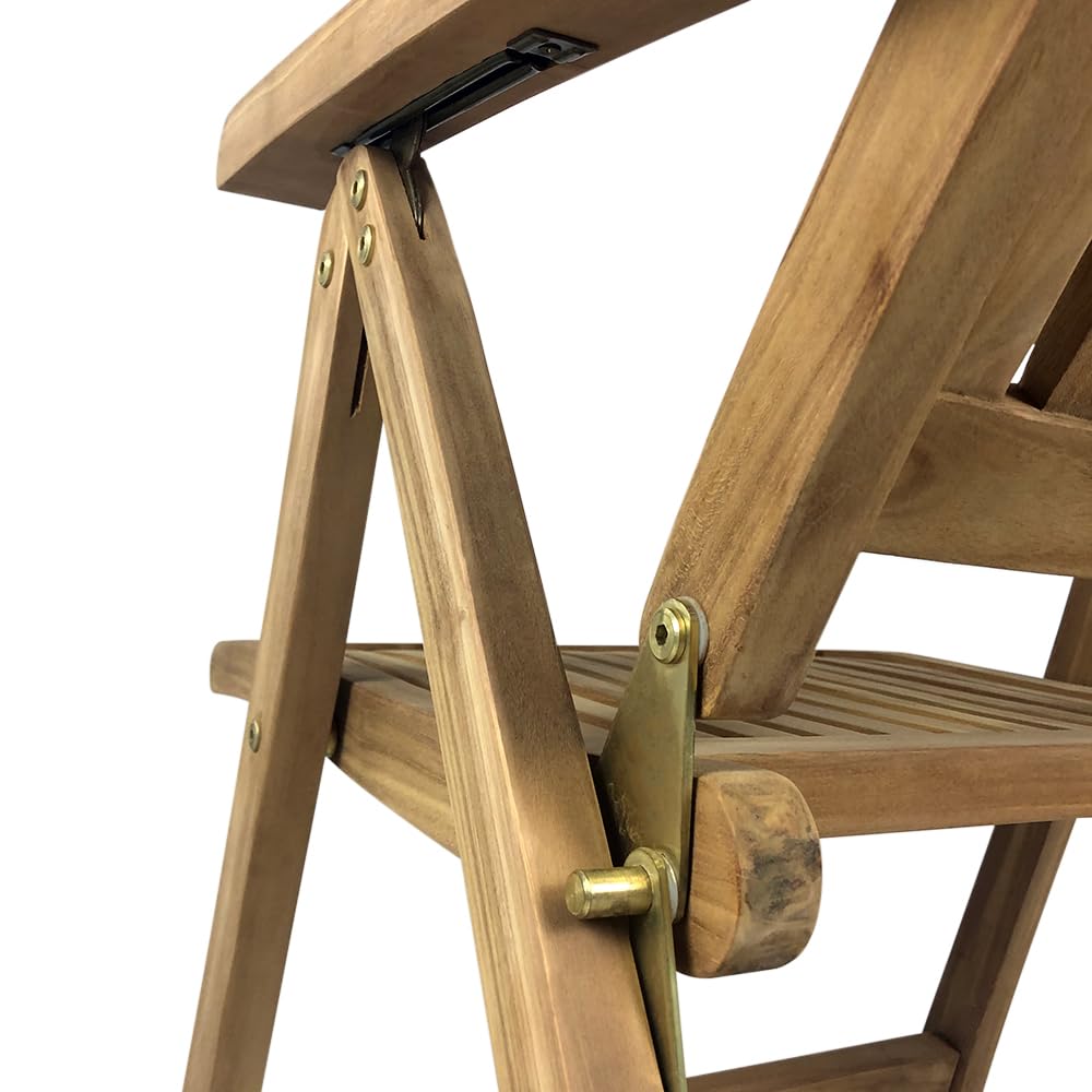 Sedia Pieghevole da Giardino in Legno di Teak Bali Poltrona Schienale Regolabile Braccioli Resistente Esterni