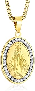Patron of Saint Necklace, St. Michael/Virgin Mary/Raphael/Jude/Christopher/Benedict/Joseph/Patrick/Francis/Florian/Thomas/Anthony, Stainless Steel 24"