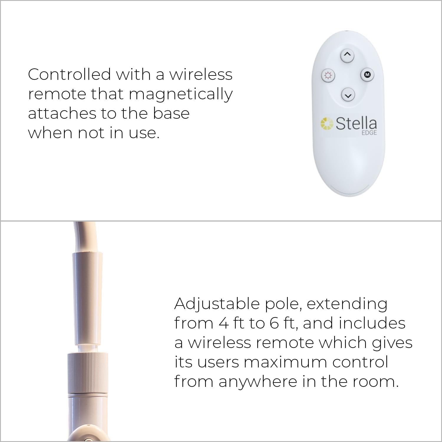 Stella Sky Two Premium 10W LED Floor Task Lamp - White - Adjustable Dimmable Low Vision Natural Sunlight Light - Bright Macular Degeneration Lighting - Hobby, Crafting, Sewing, Artist, Reading, Office