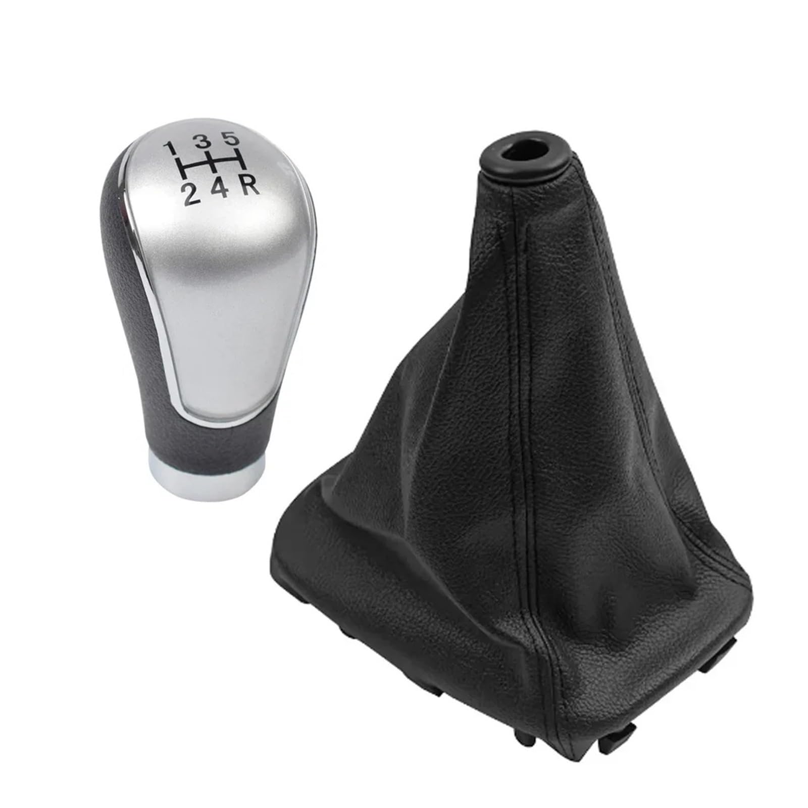 Qmtvfsrh B-5R-Speed-Silver Car Gear Shift Knob For Kia For Cerato 2005-2012 Manual 5 Speed Gear Shift Knob Shifter Lever Stick Gaiter Boot Cover(B-5R-Speed-Silver)