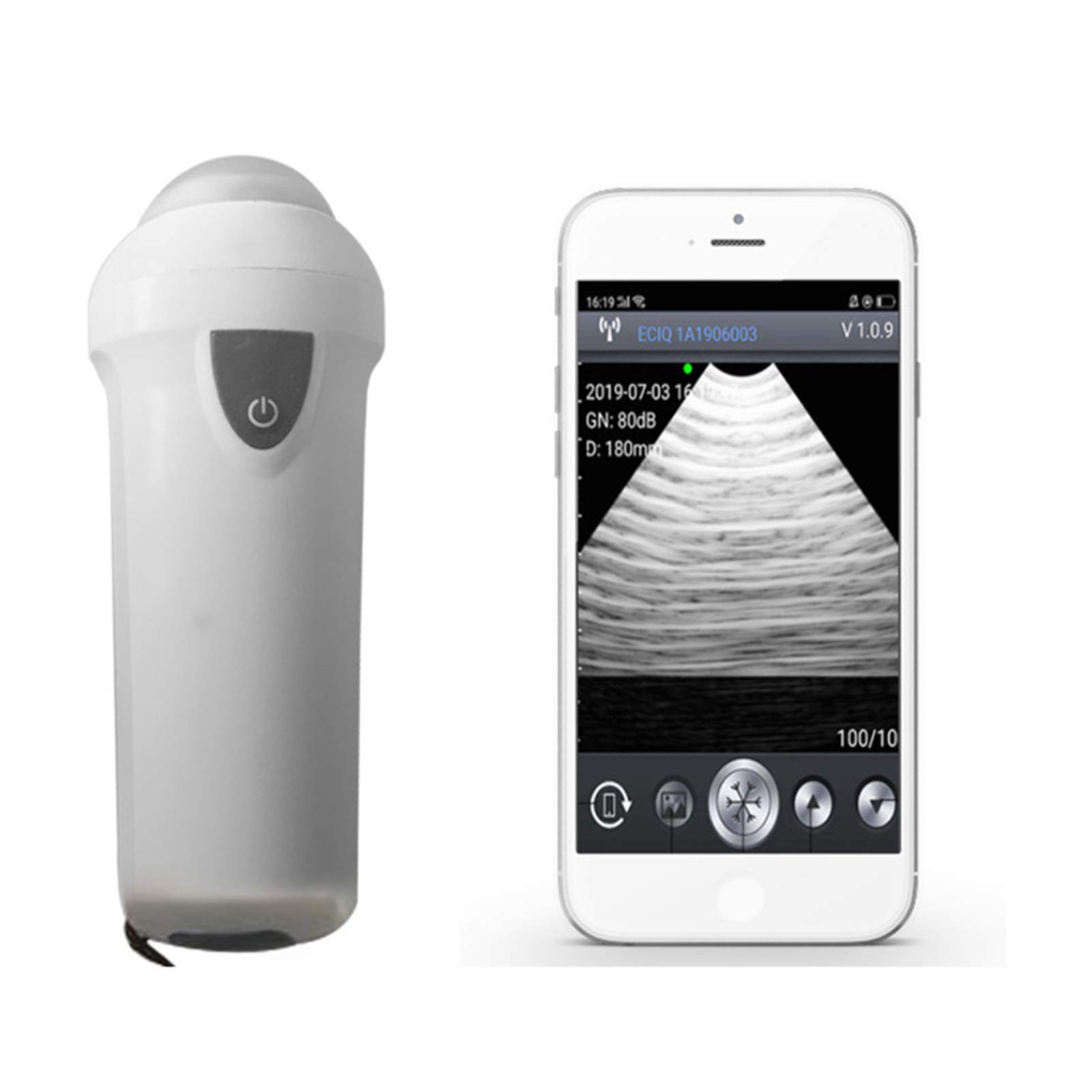 El Nuevo escáner de ultrasonido portátil inalámbrico con sonda Convexa de 3,5 MHz para Cerdos,ovejas,Cabras,ultrasonido Veterinario,probador de Embarazadas,Negro
