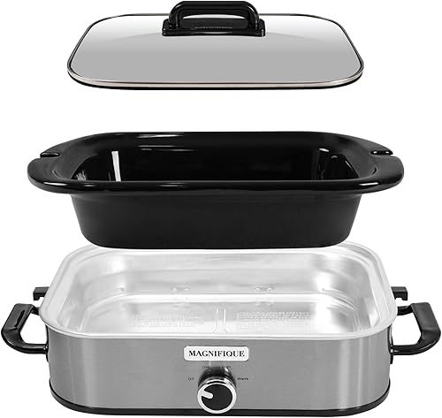 Miniatura 3 de Magnifique - Olla de cocción lenta de 4 cuartos de galón con cazuela ajuste de calor manual, electrodoméstico pequeño de cocina perfecto para cenas