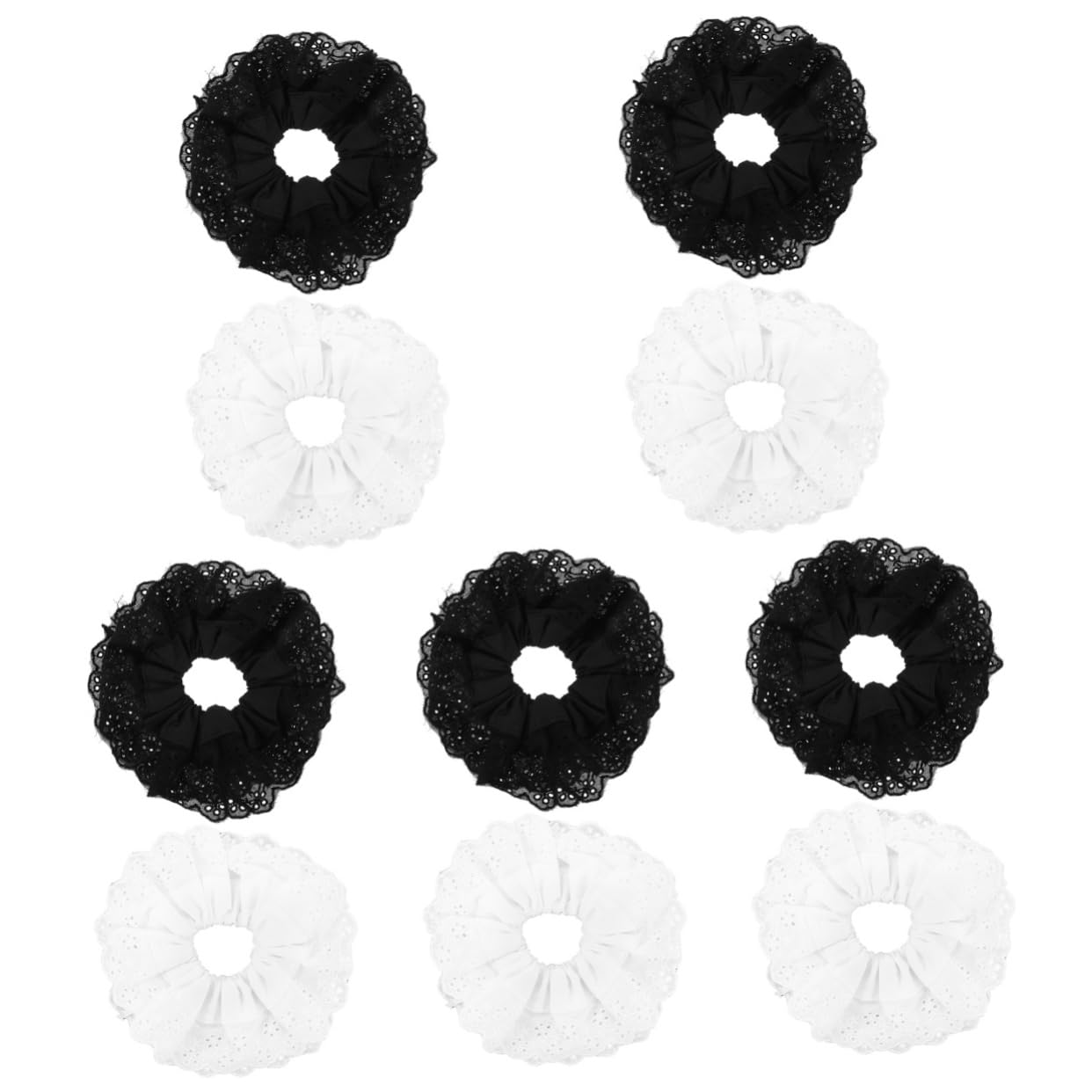Didiseaon 10 Piezas Coletero Encaje Hueco Lazos Para El Cabello Para Mujeres. Gomas Para El Cabello Para Niñas Coleteros Encaje Gomas Grandes Poliéster Chica Caballo Perder