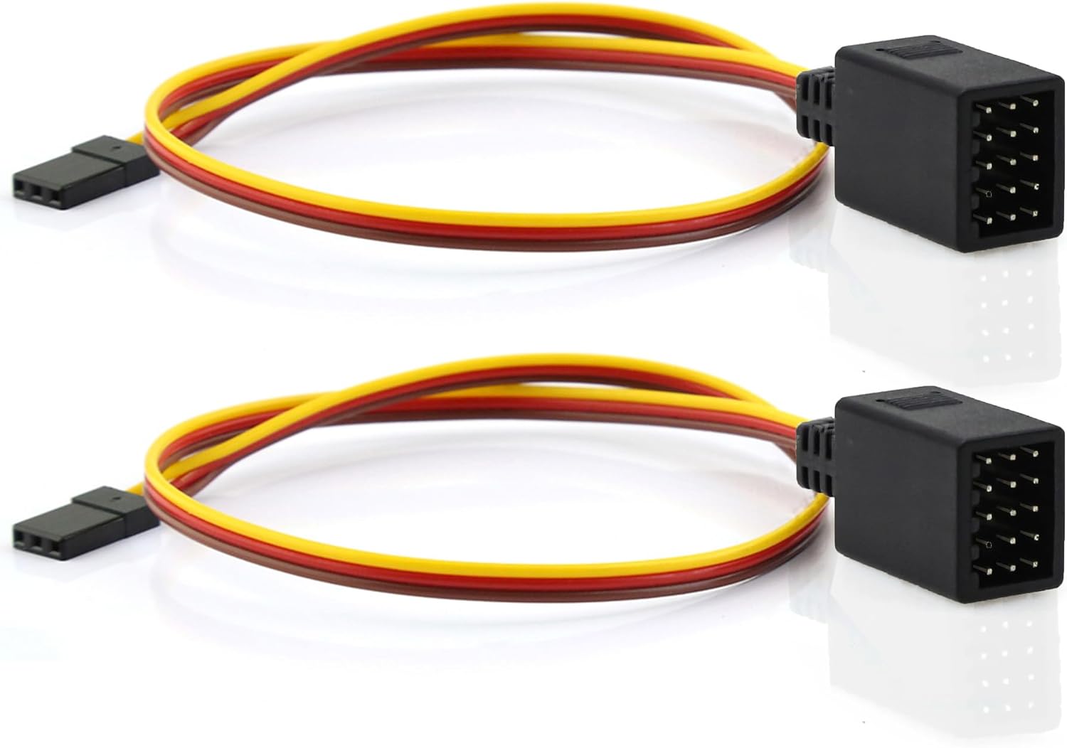 2pcs JR Style Servo Plug Splitter 1 Male to 2/4/5Female Y Harness Leads Y Splitter Cable Lead Wire 350mm for RC Cars Airplane Drone Receiver Servo ESC Cable Servo Fan 2pcs (1 Male to 5Female)