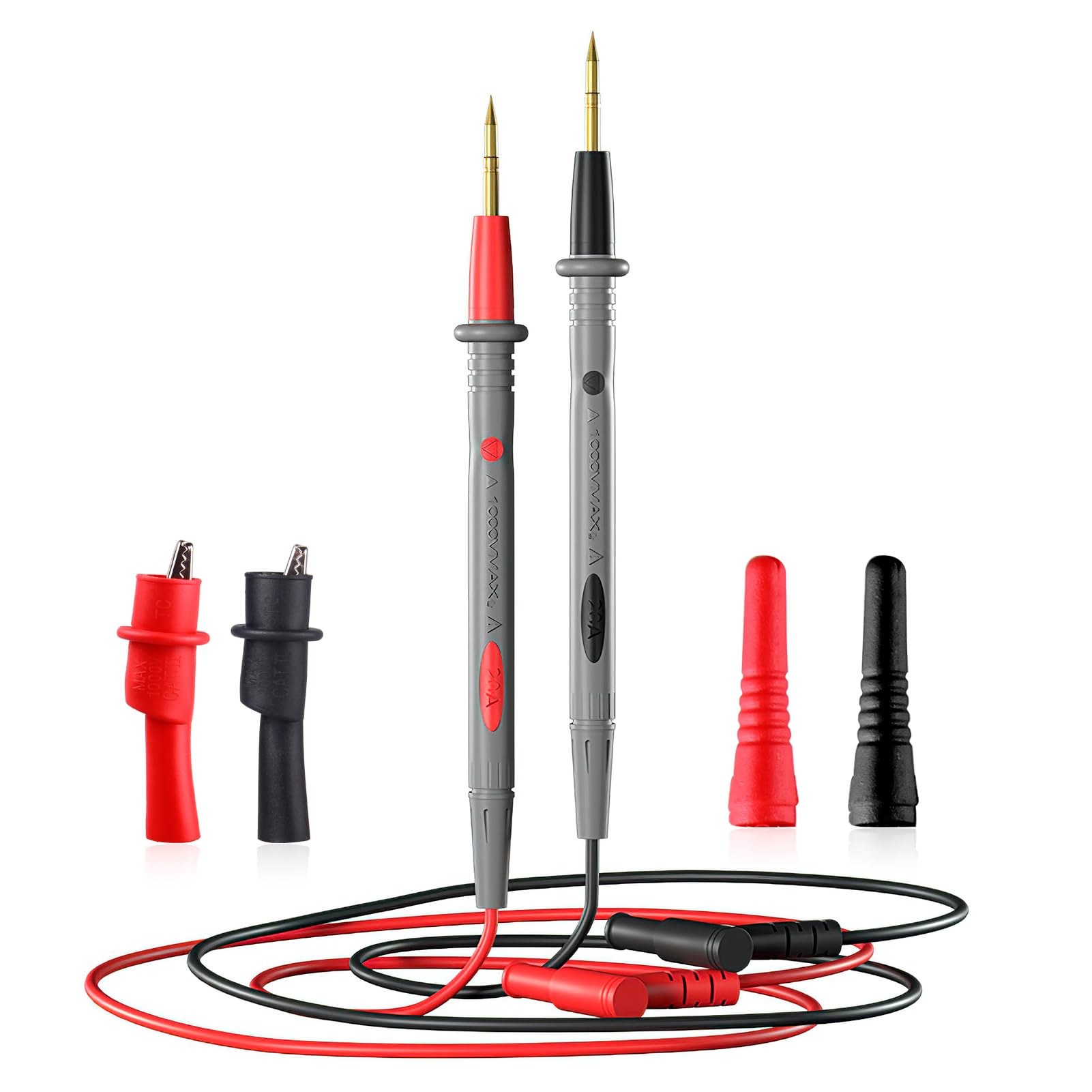 Cavi Test Multimetro Digitali Professionali - Pinze Alligatore E Sonde Per Misurazioni Precise Fino A 1000V/10A - Per Uso Domestico E Industriale - Foto 8