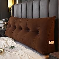 Vista 7 de Almohada triangular grande de cuña de lectura, cojín para cabecero de cama, cojín para cabecero, cojín para cama individual, matrimonial, Queen, Azul